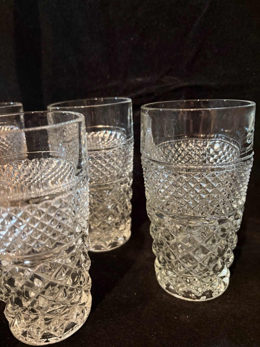 Anchor Hocking Wexford Clear Pressed Glass Tumbler Set of 6